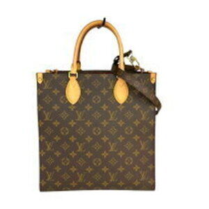 Louis Vuitton Sac Plat Handbag Brown Coated Canvas